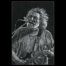 Jerry Garcia,
                White Pencil, Drawing, Underwood