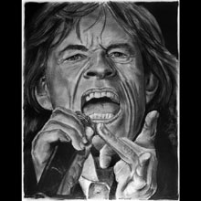 Mick
                Jagger, Rolling Stones, Singer, Charcoal, Drawing,
                Underwood