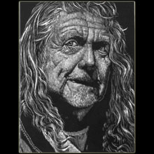Robert Plant, Led Zeppelin, Singer, scratchboard,
                  Underwood