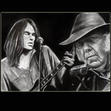 Neil
                        Young, Charcoal, Drawing, Musician